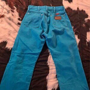 Vintage 100% Cotton Turquoise Wrangler Jeans
